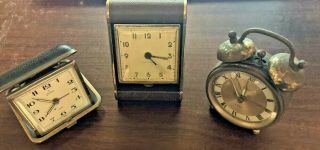 Vintage Travel Clock Bundle Set Of 3 Great For Home Décor Haven,  Endura.