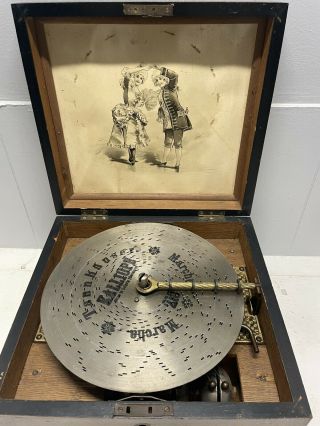 Rare Antique Kalliope Disc Music Box Estate Find
