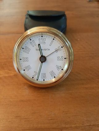 Vintage Tiffany & Co Travel Alarm Clock With Case