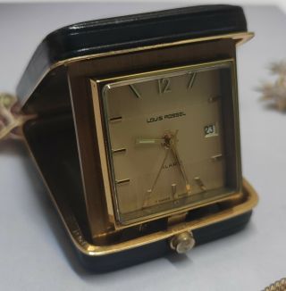 Vintage Rare Louis Rossel Travel Alarm Clock