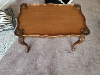Vintage KRUG French Provincial Ornate Walnut Coffee End or Cocktail Table EUC 2