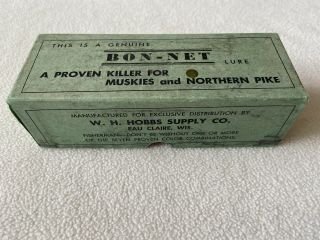 Vintage Bon - Net Fishing Lure Box Top Only W.  H.  Hobbs Supply Co.