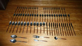 Interpur Stainless Steel Japan Vintage Mid Century Fork Spoon Knife Utensil Flat