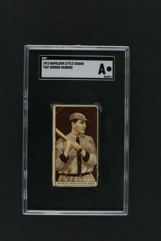 1912 Napoleon Little Cigars T207 George Mcbride Baseball Card Sgc Authentic