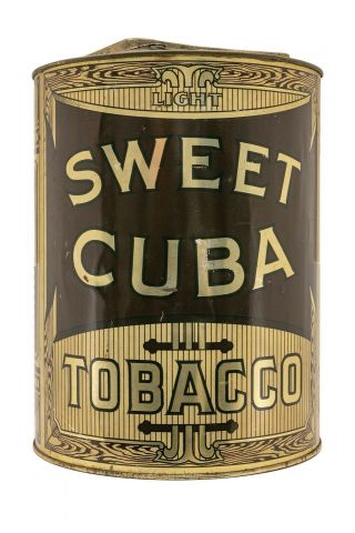 Scarce 1920s " Sweet Cuba " Litho Store Display Tobacco Tin In Cond