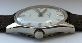 Vtg Ulysse Nardin Classic White Dial Nickel Plated Case From 1950 Aprox.