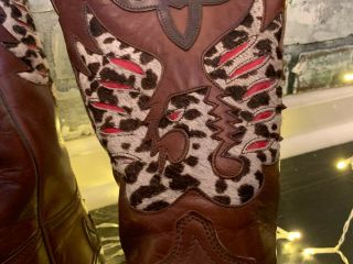 SENDRA Mens Vintage Cowboy Boots Brown w/Custom Phoenix Horsehair 3