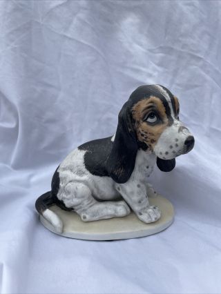 1983 Masterpiece Porcelain Homco Home Interiors Basset Hound Dog Figurine