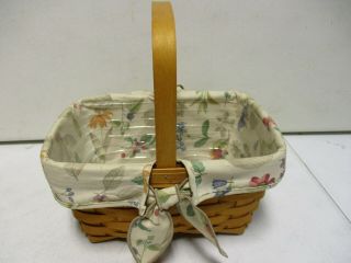 2000 Longaberger Basket 10 Inch With Plastic Insert And Liner