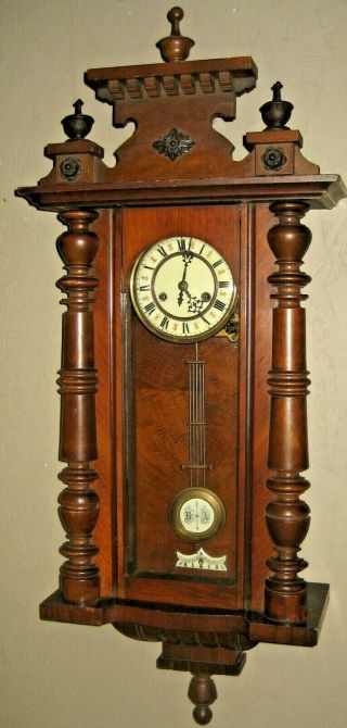 Antique Gustav Becker German Vienna Wall Regulator 8 Day Chime Clock P42