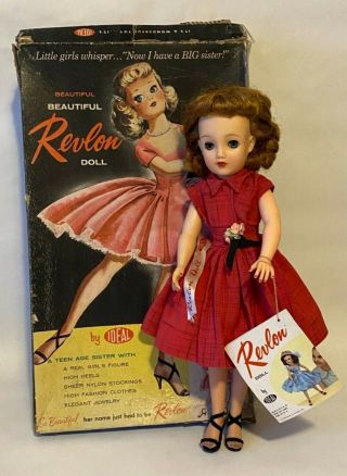 Vintage Revlon Doll 18 " All Red Dress All Stored