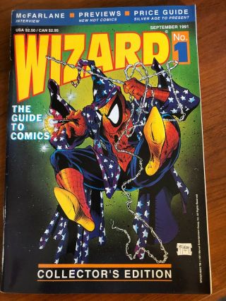 Guide To Comics Wizard 1 September 1991 W Poster Intact Spider - Man Mcfarlane