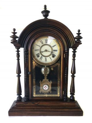 Wonderful Rare Parepa Antique 8 Day American Strike Shelf Clock By E.  N Welch