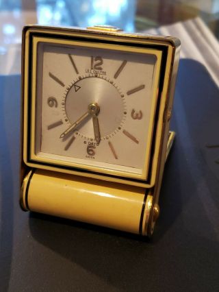 Lecoultre 8 Day Vintage Art Deco Folding Travel Alarm Clock “as Is” Le Coultre
