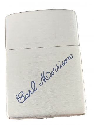 1940’s 3 Barrel Hinge 2032695 Patent Zippo Lighter - Engraved Signature On Front
