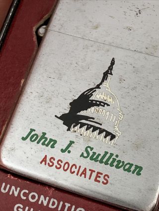 1953 Zippo Lighter John J.  Sullivan Associates - Great Graphics Capitol Building 3