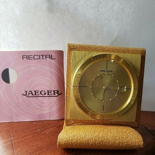 Awesome Vintage Jaeger Lecoultre Travel Alarm Clock With Date.
