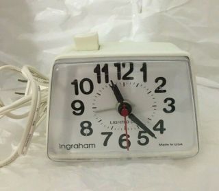Vintage Ingraham Toastmaster Electric Alarm Clock With Snooze 49 - 504