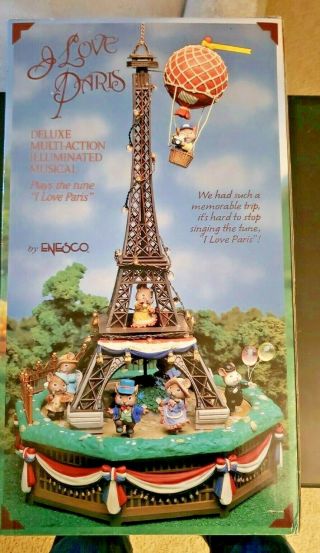 Enesco Small World Of Music " I Love Paris " Action Musical 1993 Mice Eiffel Tower