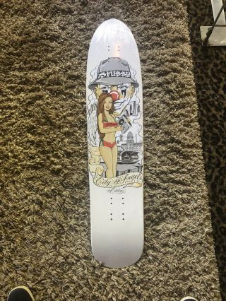 Stussy X Mr Cartoon Painted Long Skateboard Deck City Of Angels Collab