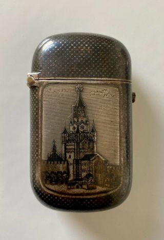 Pavel Ovchinnikov Antique Russian Silver Vesta Case Match Safe 1873 With Importa