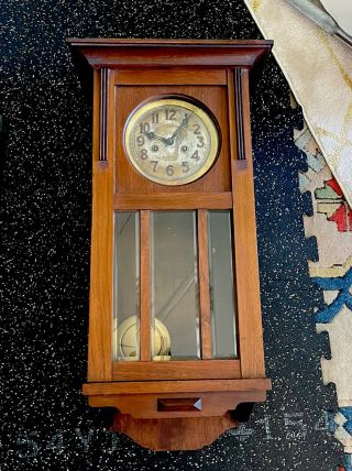 Antique Gustav Becker German Box Regulator Wall Clock 2