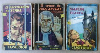 Classics Illustrated Set Of 3 Out Of 4 50s Comic Magazines Rare Editions