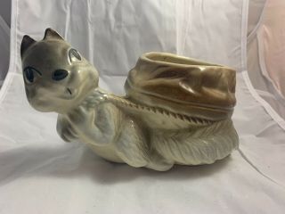Vintage Adorable Shawnee Pottery Planter,  Squirrel With Acorn