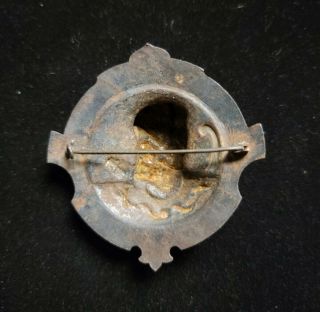 Antique High Relief Spanish Conquistador Damascene Pin Brooch Rare 4