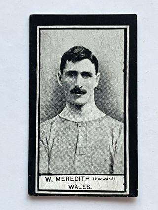 Rare Card,  Billy Meredith.  Wills Scissors International Footballers.  1909 - 1910