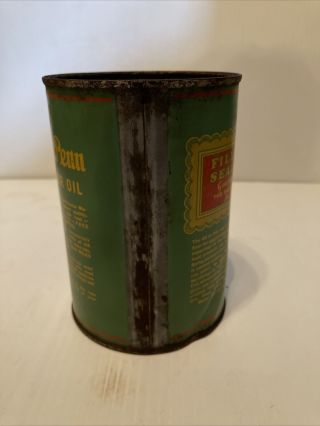 Vintage Early WM Penn One Quart Motor Oil Tin Can 4