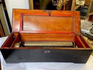 Antique Huge Early Swiss Cylinder Music Box - Nicole Or Lecoultre Freres?