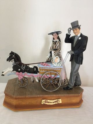 Rare Gone With The Wind Musical San Francisco Music Box Horse Baby Carriage