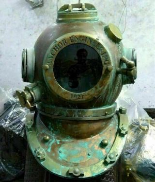 Brass Morse Diving Scuba Sca Divers Us Navy Mark V Divers Helmet Vintage Gift