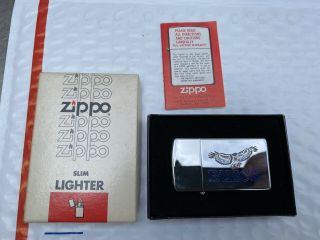 Vintage Buick City Zippo Lighter Rare Eagle Flint Michigan Dealer Sign Box Gm