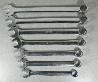 (7) Vtg Snap On Oex24 - Oex36,  3/4 " - 1 - 1/8 ",  Sae 12pt Combination Wrench Set