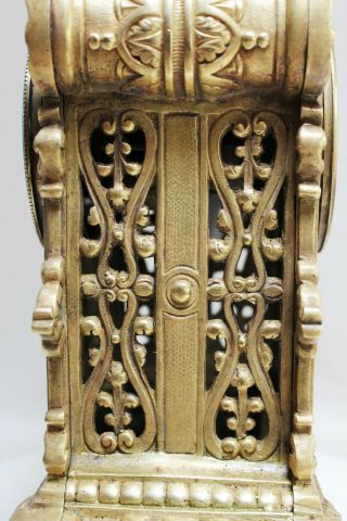 HUGHE Heavy Bronze Neo Gothic French Clock 1870 6