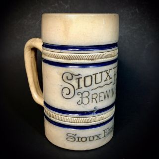 Antique South Dakota Historical Artifact Sioux Falls Brewing Co Stein Beer Mug