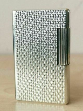 Extremely Rare S.  T.  Dupont Lighter Ligne Line 1 Large Silver An Papers