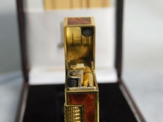 Dunhill Rollagas gas Lighter Brown Marble Lacquer Full Overhauled 4