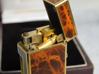 Dunhill Rollagas gas Lighter Brown Marble Lacquer Full Overhauled 5