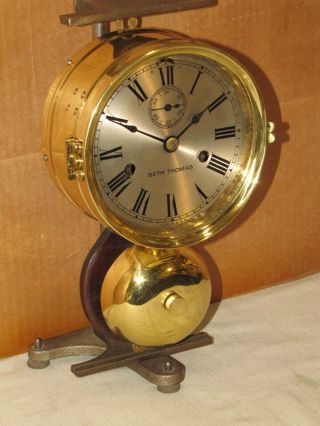 Seth Thomas Antique Ships Bell Clock.  1889 Chelsea Key Restored