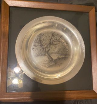 1972 Franklin Sterling Silver Plate By James Wyeth “along The Brandywine”
