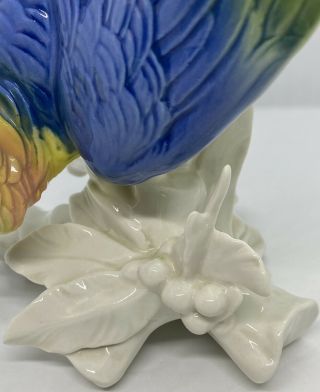 Vintage Karl Ens Germany Porcelain Cockatoo Parrot Figurine Sculpture 14” Tall 4