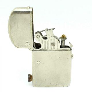 Vintage Nickel Plated Nassau Push Button Semi - Automatic Lighter -