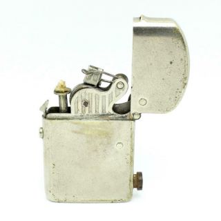 Vintage Nickel Plated NASSAU Push Button Semi - Automatic Lighter - 2