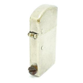 Vintage Nickel Plated NASSAU Push Button Semi - Automatic Lighter - 4