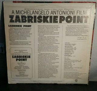 ZABRISKIE POINT 1970 OST LP PINK FLOYD,  GRATEFUL DEAD,  KALEIDOSCOPE PSYCH 2