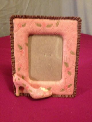 Pink Roses Photo Frame W/ Woman 