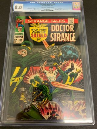 Strange Tales 155 Cgc 8.  0 (marvel,  1967) Steranko Nick Fury Dr.  Strange